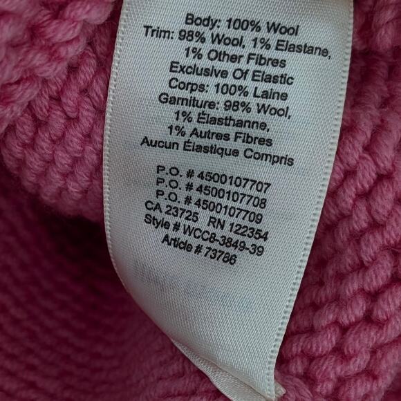 Little Moon Aritzia Gimlet Pink 100% Wool Crew Neck Knit Sweater, size S - Picture 4 of 7
